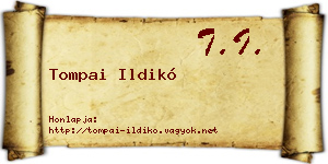 Tompai Ildikó névjegykártya